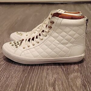 Rebecca Minkoff studded sneakers white leather size 7